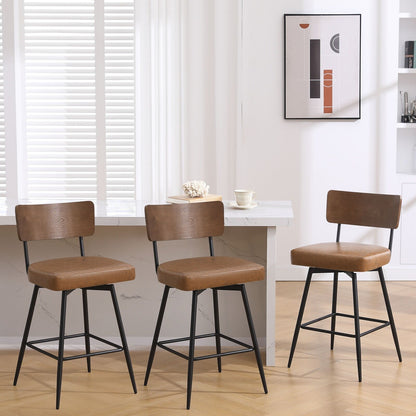 Tabourets de bar/compteur pivotants à revêtement en simili cuir - Lot de 2/3/4