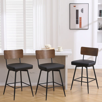 Tabourets de bar/compteur pivotants à revêtement en simili cuir - Lot de 2/3/4
