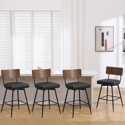 Tabourets de bar/compteur pivotants à revêtement en simili cuir - Lot de 2/3/4