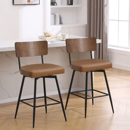 Tabourets de bar/compteur pivotants à revêtement en simili cuir - Lot de 2/3/4