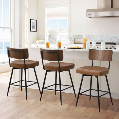 Tabourets de bar/compteur pivotants à revêtement en simili cuir - Lot de 2/3/4