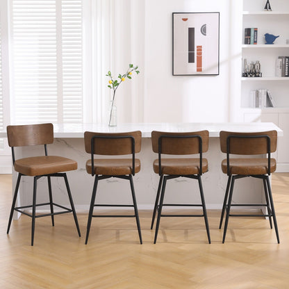 Tabourets de bar/compteur pivotants à revêtement en simili cuir - Lot de 2/3/4