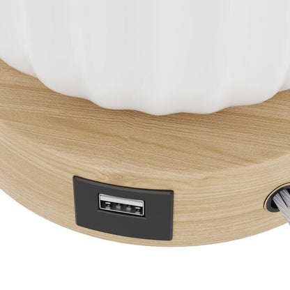Ensemble de 2 lampes de table blanches en céramique USB (28 pouces)