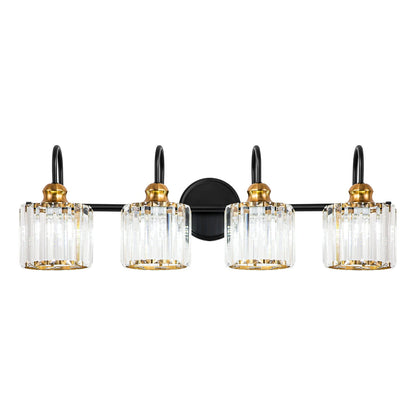 Éclairage de salle de bain moderne et élégant à 3/4 lumières, à intensité variable, avec cristaux, pour miroir.
