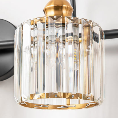 Éclairage de salle de bain moderne et élégant à 3/4 lumières, à intensité variable, avec cristaux, pour miroir.