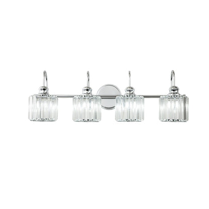 Éclairage de salle de bain moderne et élégant à 3/4 lumières, à intensité variable, avec cristaux, pour miroir.