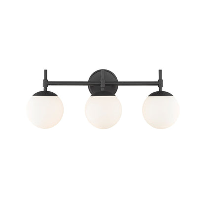 929 Lighting Lustre de salle de bain à 3 lumières, disponible en plusieurs finitions avec abat-jours en verre opale.