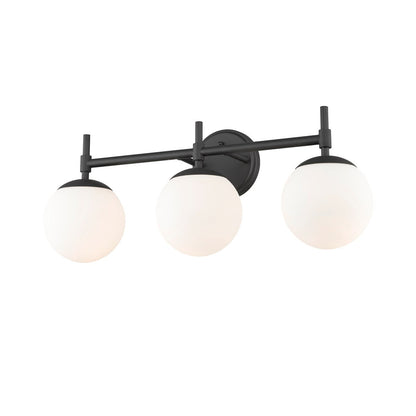929 Lighting Lustre de salle de bain à 3 lumières, disponible en plusieurs finitions avec abat-jours en verre opale.