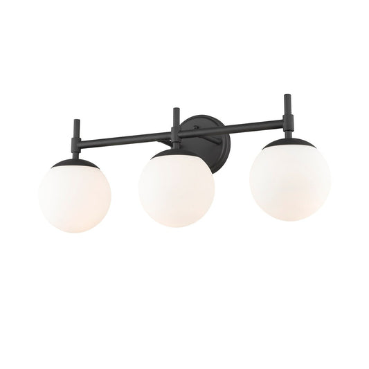 929 Lighting Lustre de salle de bain à 3 lumières, disponible en plusieurs finitions avec abat-jours en verre opale.