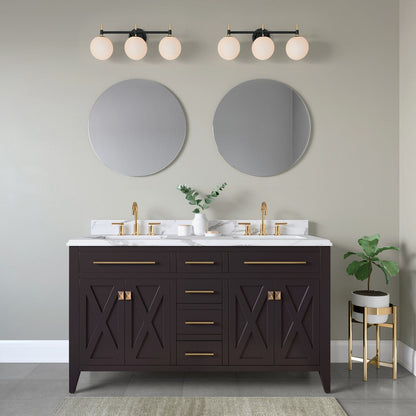 929 Lighting Lustre de salle de bain à 3 lumières, disponible en plusieurs finitions avec abat-jours en verre opale.