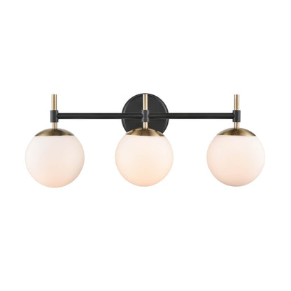 929 Lighting Lustre de salle de bain à 3 lumières, disponible en plusieurs finitions avec abat-jours en verre opale.