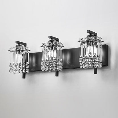 Applique murale moderne et glamour pour salle de bain, 3 lumières, cristal, pour miroir