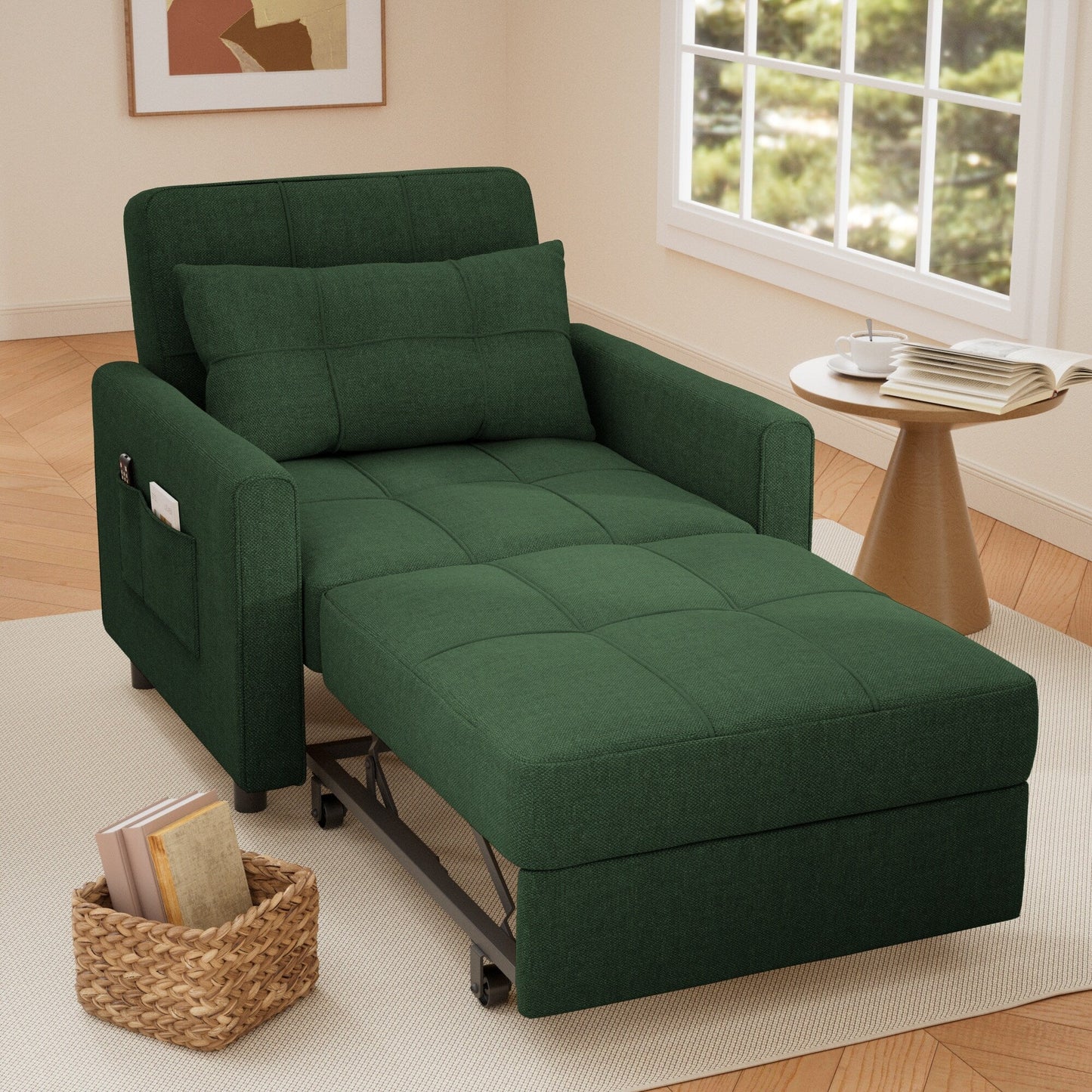 Canapé-lit convertible 3-en-1, canapé-lit escamotable, lit de salon pliable et transformable