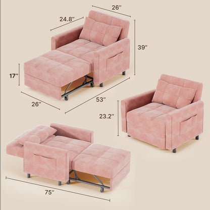 Canapé-lit convertible 3-en-1, canapé-lit escamotable, lit de salon pliable et transformable