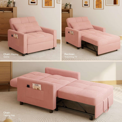 Canapé-lit convertible 3-en-1, canapé-lit escamotable, lit de salon pliable et transformable