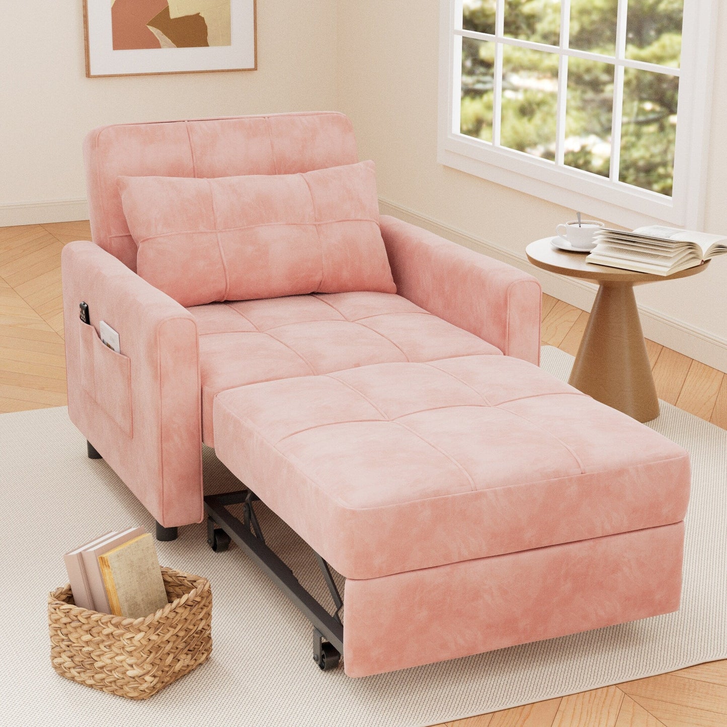 Canapé-lit convertible 3-en-1, canapé-lit escamotable, lit de salon pliable et transformable