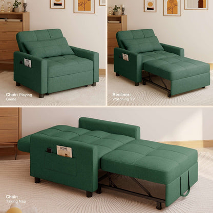 Canapé-lit convertible 3-en-1, canapé-lit escamotable, lit de salon pliable et transformable
