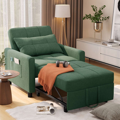 Canapé-lit convertible 3-en-1, canapé-lit escamotable, lit de salon pliable et transformable