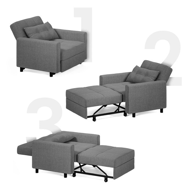 Canapé-lit convertible 3-en-1, canapé-lit escamotable, lit de salon pliable et transformable