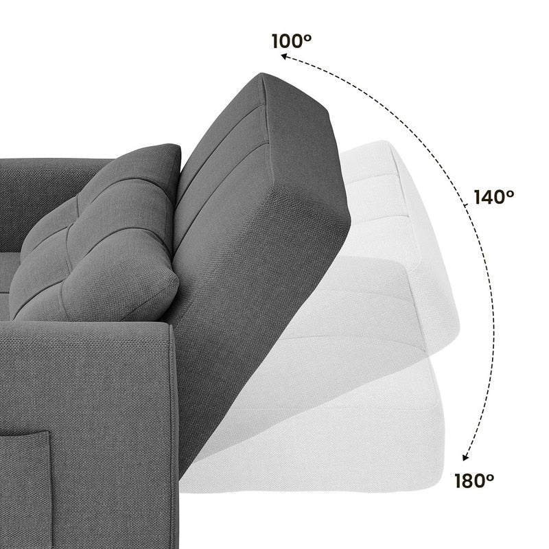 Canapé-lit convertible 3-en-1, canapé-lit escamotable, lit de salon pliable et transformable