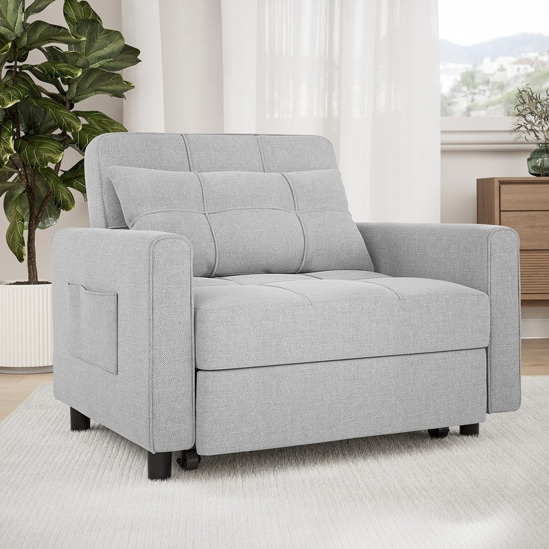 Canapé-lit convertible 3-en-1, canapé-lit escamotable, lit de salon pliable et transformable