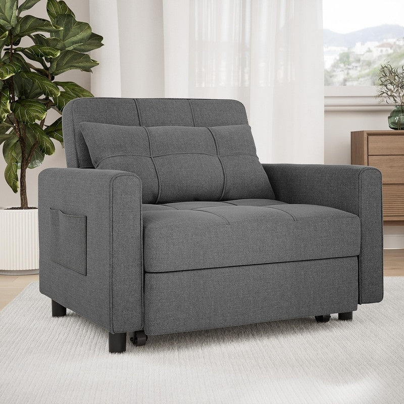 Canapé-lit convertible 3-en-1, canapé-lit escamotable, lit de salon pliable et transformable