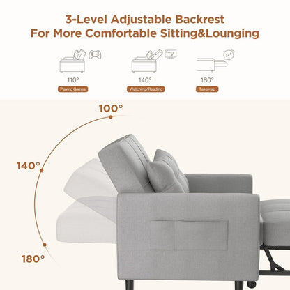 Canapé-lit convertible 3-en-1, canapé-lit escamotable, lit de salon pliable et transformable