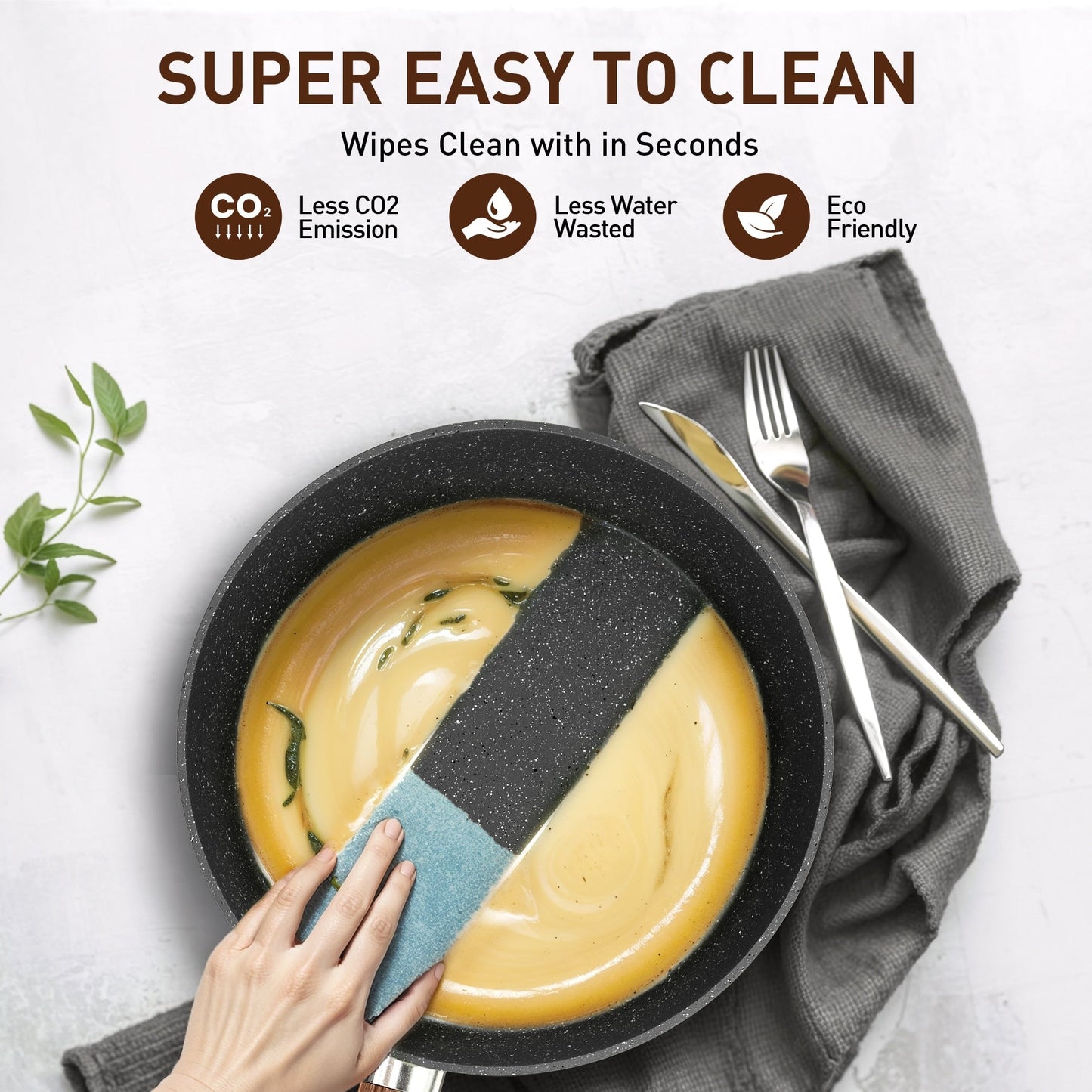 Ensemble de 30 pièces pour cuisine, comprenant des casseroles et poêles en granit, antiadhésives.