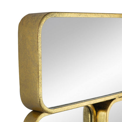 Miroir mural décoratif de luxe de 81 cm (32 pouces), avec 8 cadres incurvés en métal doré.