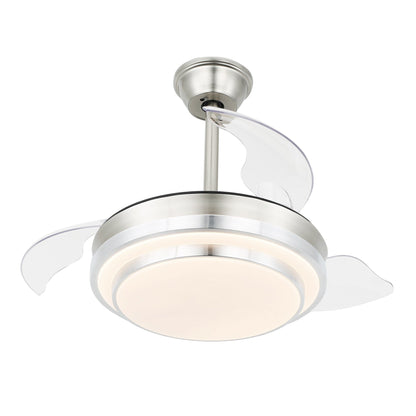 Ventilateur de plafond rétractable moderne Bella Depot 36 avec éclairage LED, lames réversibles à 6 vitesses avec télécommande