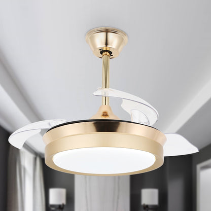 Ventilateur de plafond rétractable moderne Bella Depot 36 avec éclairage LED, lames réversibles à 6 vitesses avec télécommande