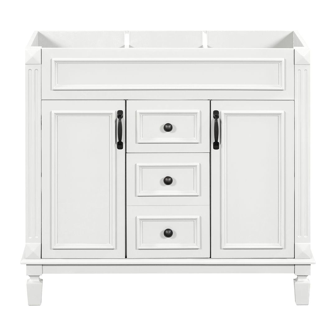Meuble-lavabo moderne de 91 cm (36 pouces) pour salle de bain avec lavabo intégré et armoire à miroir, 2 portes et 2 tiroirs