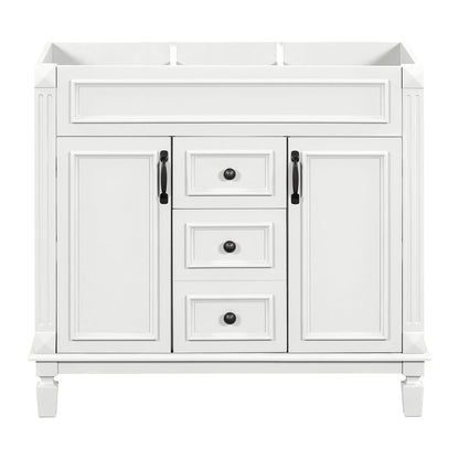 Meuble-lavabo moderne de 91 cm (36 pouces) pour salle de bain avec lavabo intégré et armoire à miroir, 2 portes et 2 tiroirs