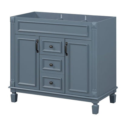 Meuble-lavabo moderne de 91 cm (36 pouces) pour salle de bain avec lavabo intégré et armoire à miroir, 2 portes et 2 tiroirs