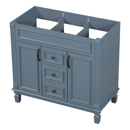 Meuble-lavabo moderne de 91 cm (36 pouces) pour salle de bain avec lavabo intégré et armoire à miroir, 2 portes et 2 tiroirs