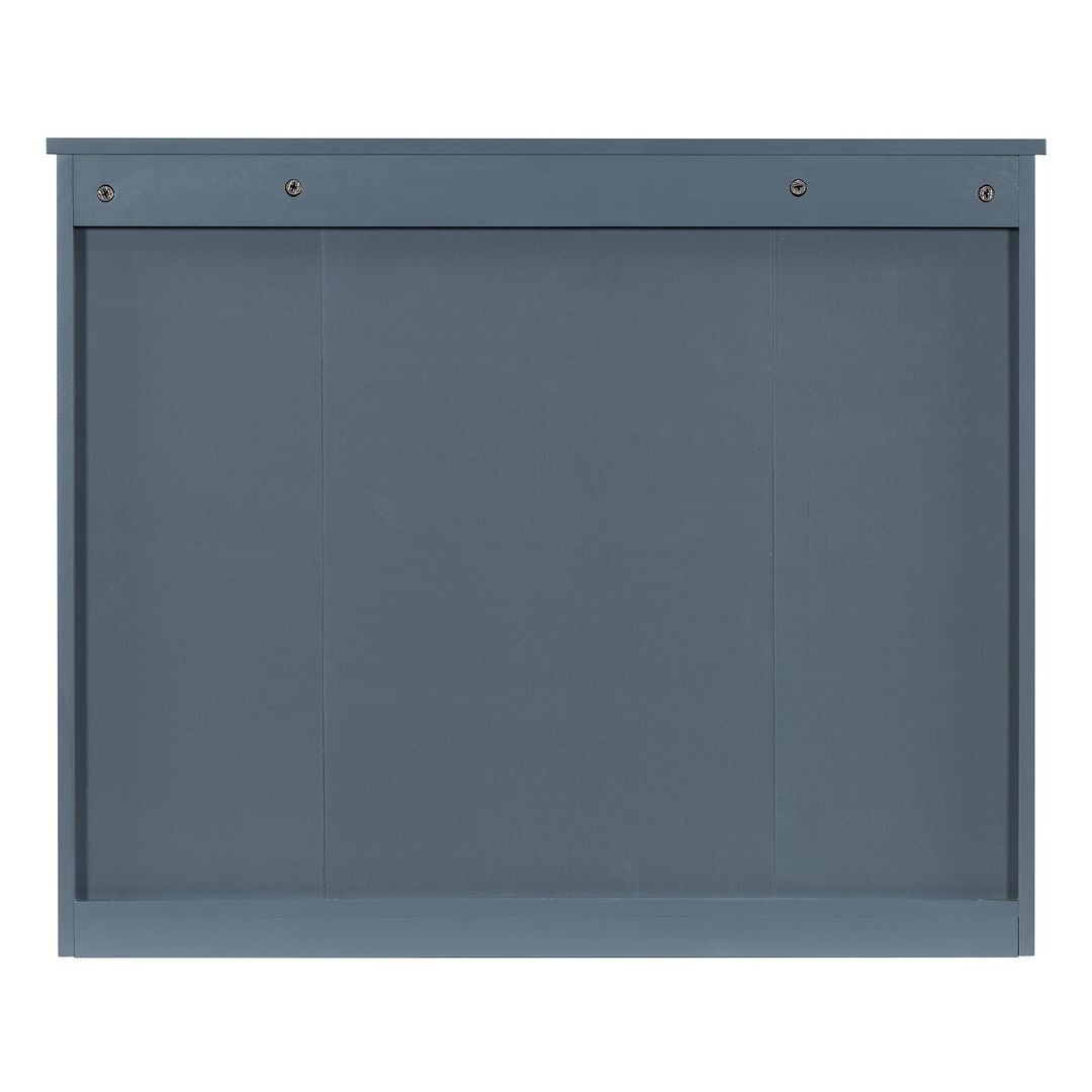 Meuble-lavabo moderne de 91 cm (36 pouces) pour salle de bain avec lavabo intégré et armoire à miroir, 2 portes et 2 tiroirs