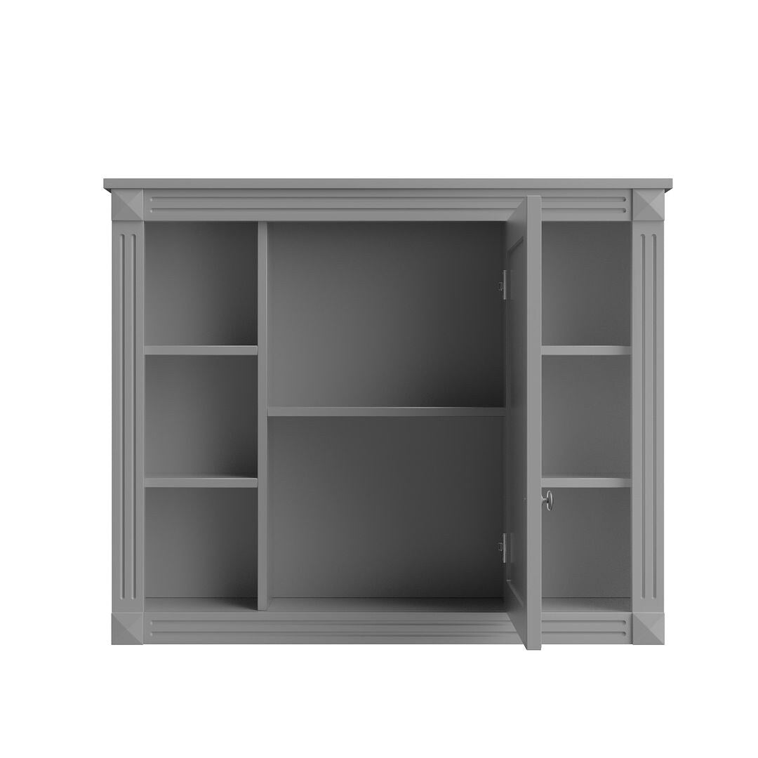 Meuble-lavabo moderne de 91 cm (36 pouces) pour salle de bain avec lavabo intégré et armoire à miroir, 2 portes et 2 tiroirs