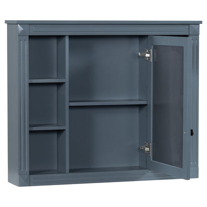 Meuble-lavabo moderne de 91 cm (36 pouces) pour salle de bain avec lavabo intégré et armoire à miroir, 2 portes et 2 tiroirs