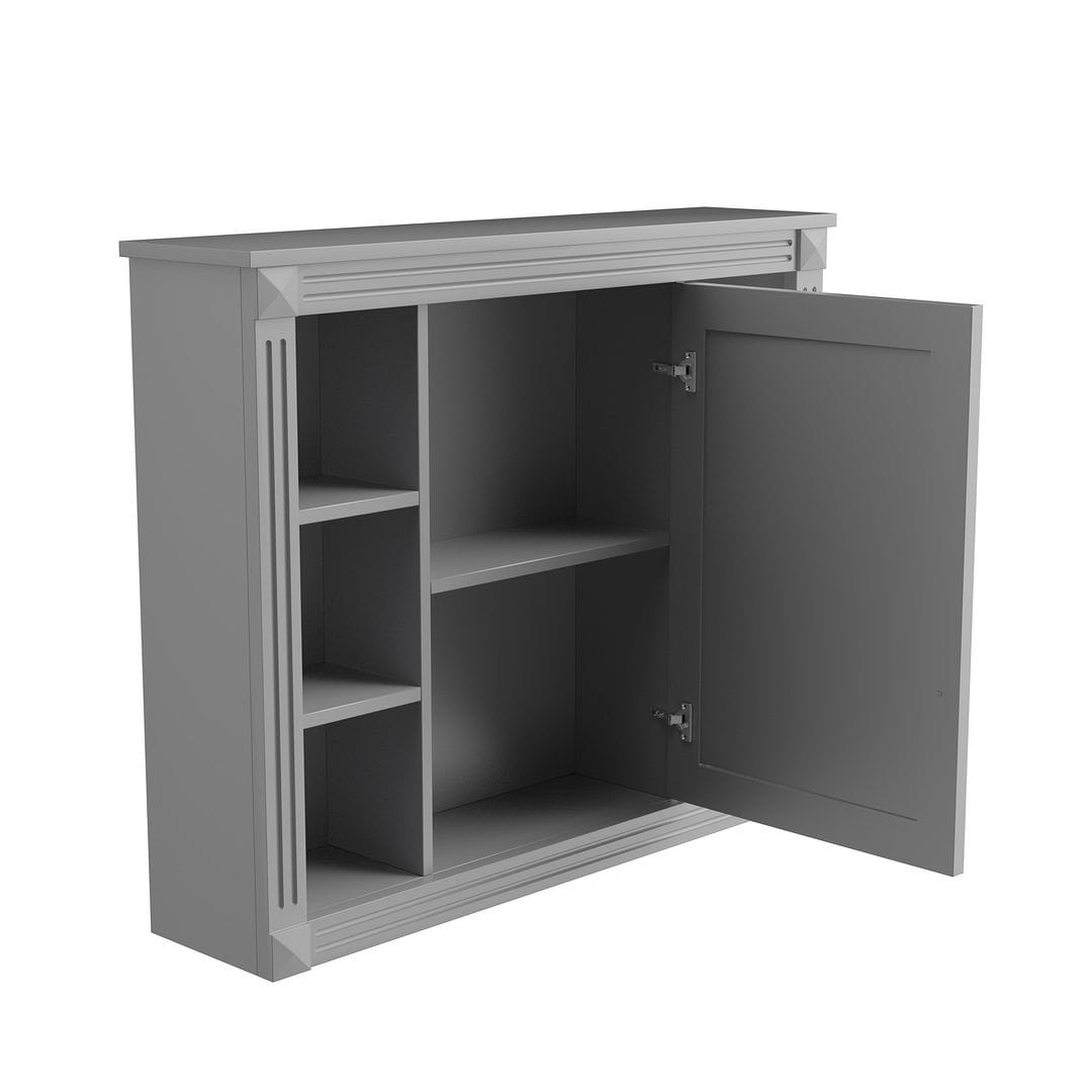 Meuble-lavabo moderne de 91 cm (36 pouces) pour salle de bain avec lavabo intégré et armoire à miroir, 2 portes et 2 tiroirs