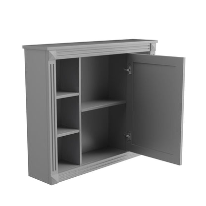 Meuble-lavabo moderne de 91 cm (36 pouces) pour salle de bain avec lavabo intégré et armoire à miroir, 2 portes et 2 tiroirs
