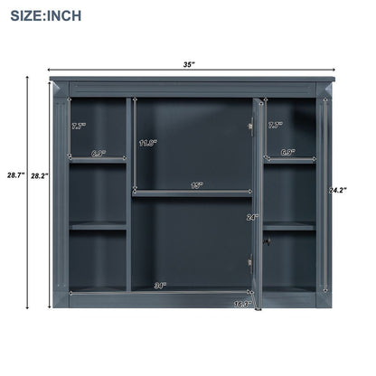 Meuble-lavabo moderne de 91 cm (36 pouces) pour salle de bain avec lavabo intégré et armoire à miroir, 2 portes et 2 tiroirs