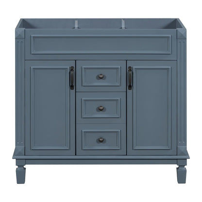 Meuble-lavabo moderne de 91 cm (36 pouces) pour salle de bain avec lavabo intégré et armoire à miroir, 2 portes et 2 tiroirs