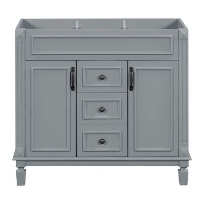 Meuble-lavabo moderne de 91 cm (36 pouces) pour salle de bain avec lavabo intégré et armoire à miroir, 2 portes et 2 tiroirs