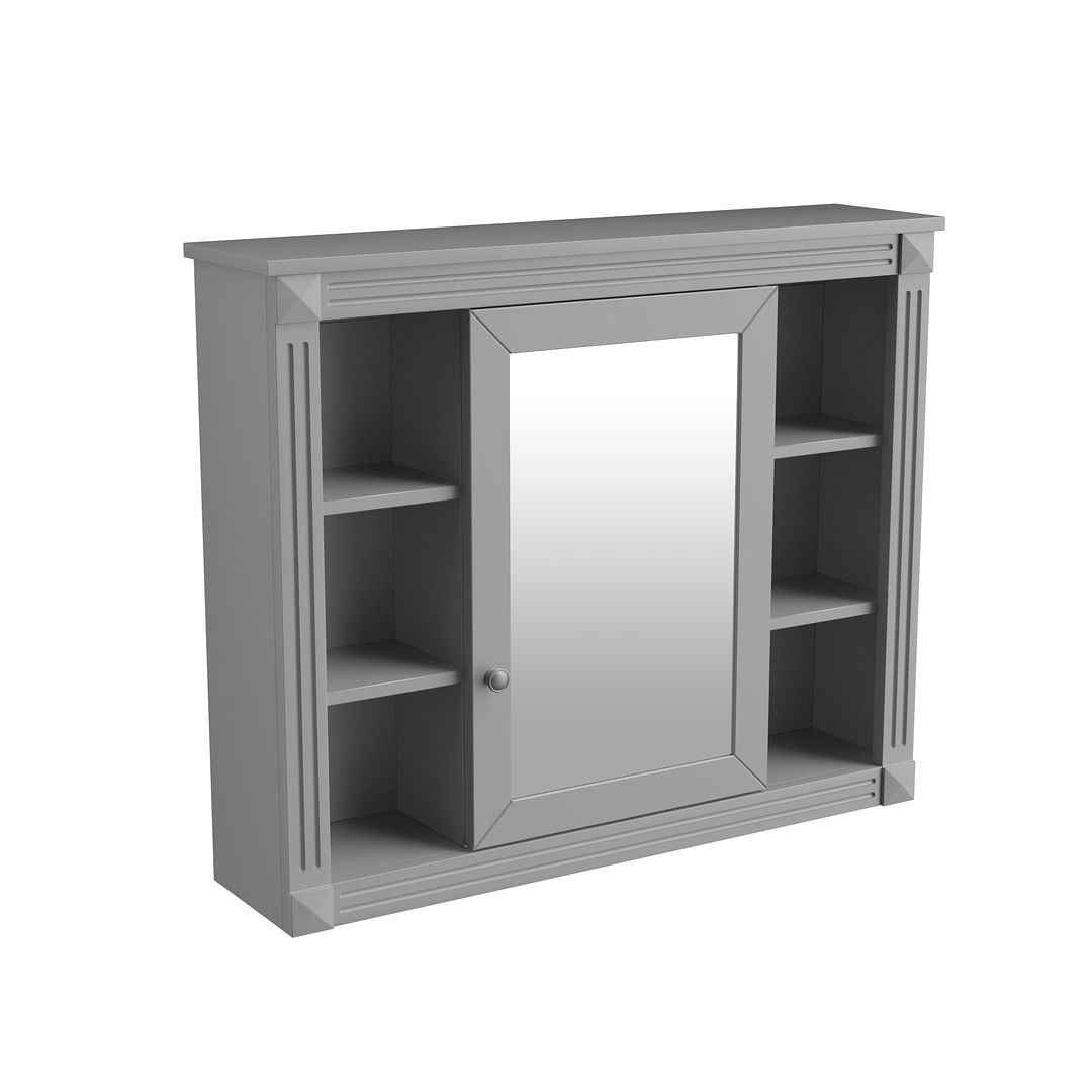 Meuble-lavabo moderne de 91 cm (36 pouces) pour salle de bain avec lavabo intégré et armoire à miroir, 2 portes et 2 tiroirs