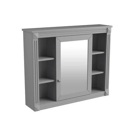 Meuble-lavabo moderne de 91 cm (36 pouces) pour salle de bain avec lavabo intégré et armoire à miroir, 2 portes et 2 tiroirs