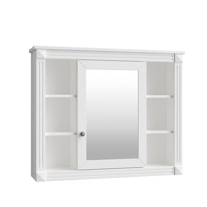 Meuble-lavabo moderne de 91 cm (36 pouces) pour salle de bain avec lavabo intégré et armoire à miroir, 2 portes et 2 tiroirs