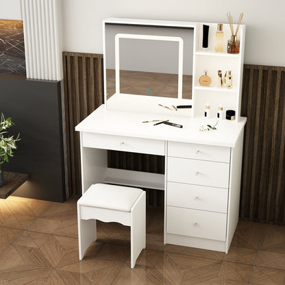 Ensemble coiffeuse et miroir avec tabouret, 99,5 cm de largeur