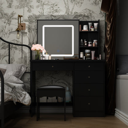 Ensemble coiffeuse et miroir avec tabouret, 99,5 cm de largeur