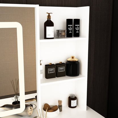 Ensemble coiffeuse et miroir avec tabouret, 99,5 cm de largeur