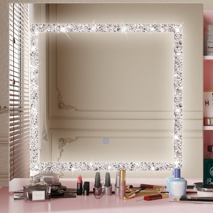 Ensemble de coiffeuse de maquillage de 99,5 cm de large avec tabouret et miroir